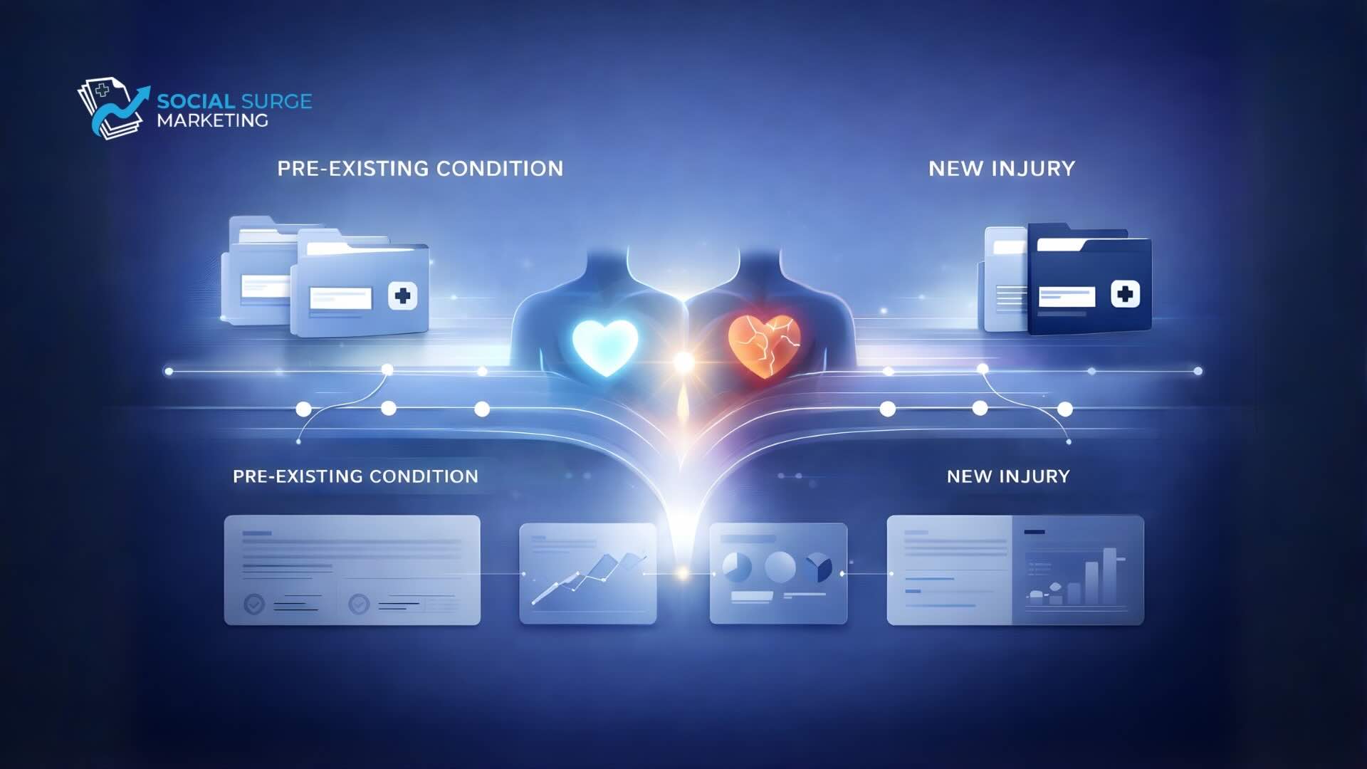 visual comparison of pre-existing condition and new injury in personal injury cases